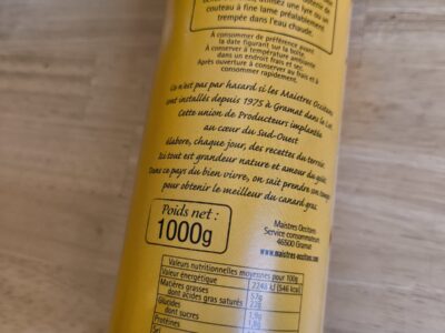 Foie gras - bloc 1 kg, marque Maistres Occitans