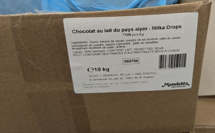 Chocolat Milka en pépites 10kg